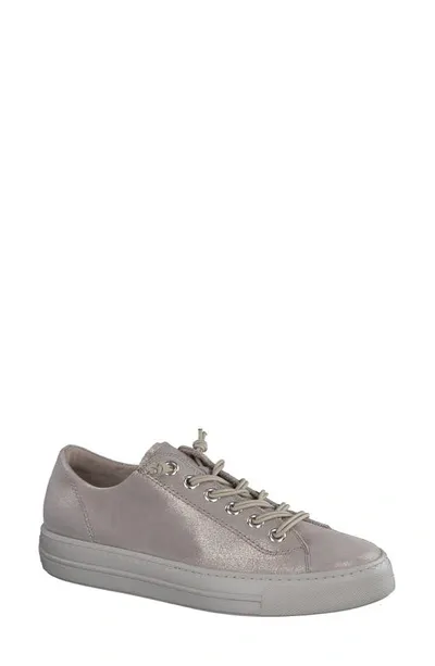 Paul Green Hadley Platform Sneaker In Cachemire Metallic Suede