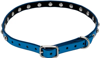 Justine Clenquet Blue Dylan Choker In Metallic Blue