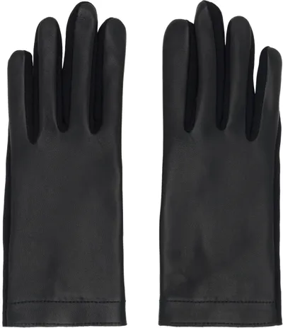 Alaïa Leather Gloves In Black