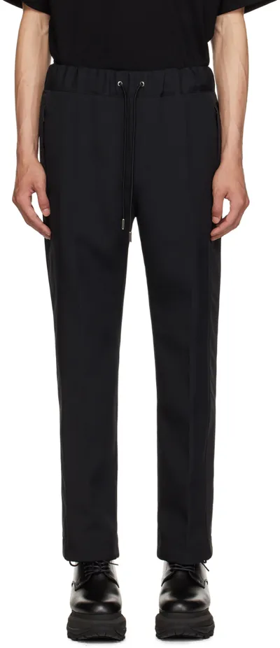 Sacai Drawstring Straight-leg Track Pants In Black