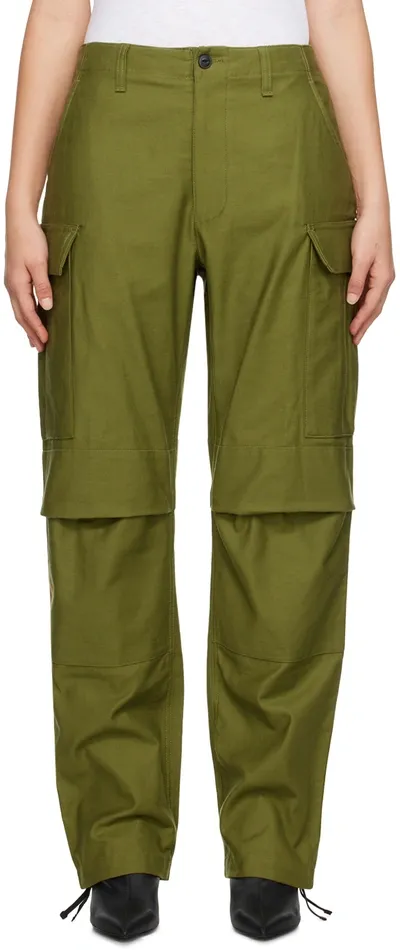 Rag & Bone Green Valli Trousers In Armygrn