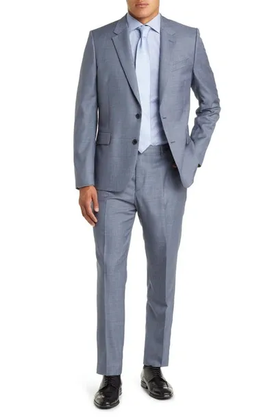 Paul Smith Soho Extra Slim Fit Sharkskin Suit In Light Blue