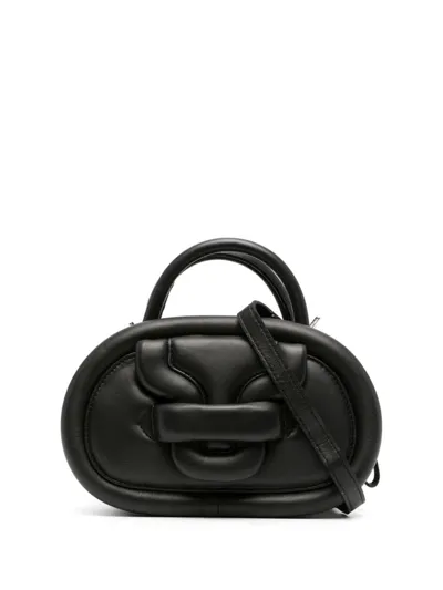 Pierre Hardy Alpha Strike Leather Shoulder Bag In Black