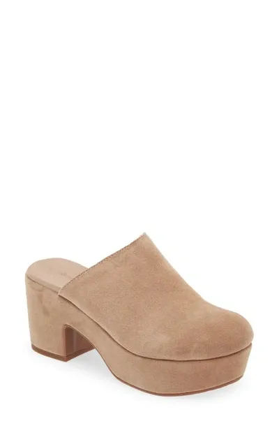 Chocolat Blu Ginette Platform Clog In Latte Suede