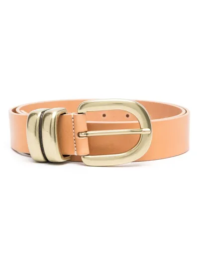 By Malene Birger Buckle-fastening Leather Belt In Neutrals