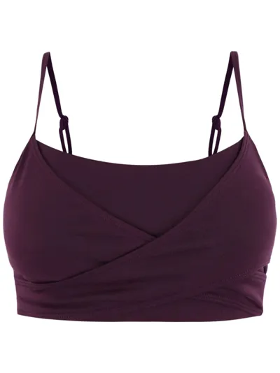 Alo Yoga Airbrush Enso Adjustable Performance Bra In Violett