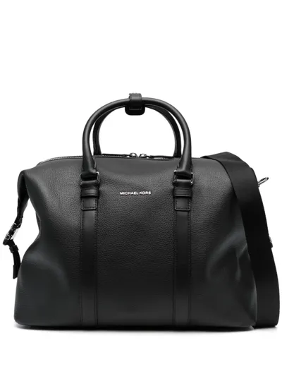 Michael Kors Md Commuter Leather Duffle Bag In Schwarz