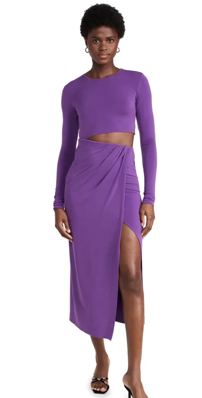 The Andamane Gia Cut-out Jersey Midi Dress In Lilac