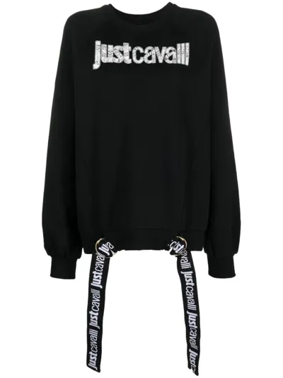 Just Cavalli Sweatshirt Mit Logo-print In Black