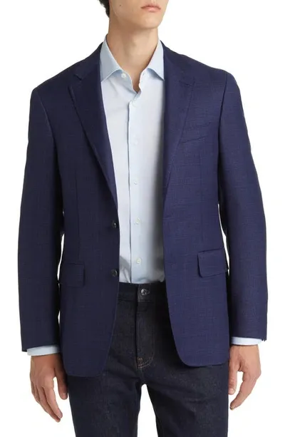 Canali Kei Trim Fit Super 130s Wool Sport Coat In Blue