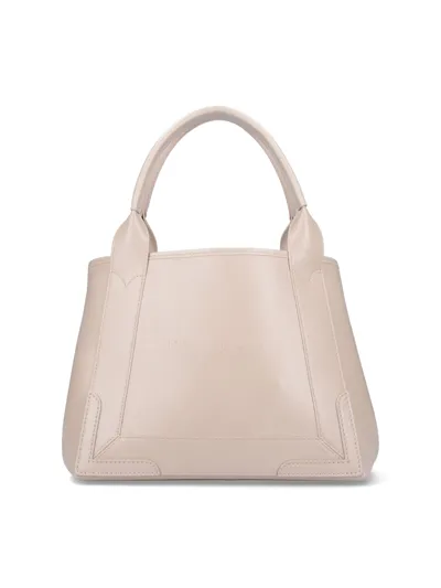 Balenciaga Leather Tote Bag In Beige