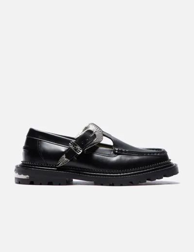 Toga Black Buckle Loafers