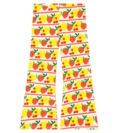 Mini Rodini Kids' Fruits Stripe Cotton Sweatpants In Multicoloured