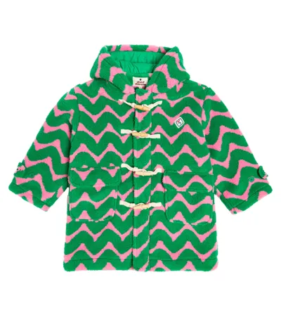 Jellymallow Kids' Zigzag Dumble Fleece Coat In Green