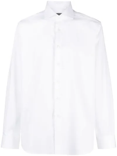 Corneliani White Cutaway-collar Button-up Shirt