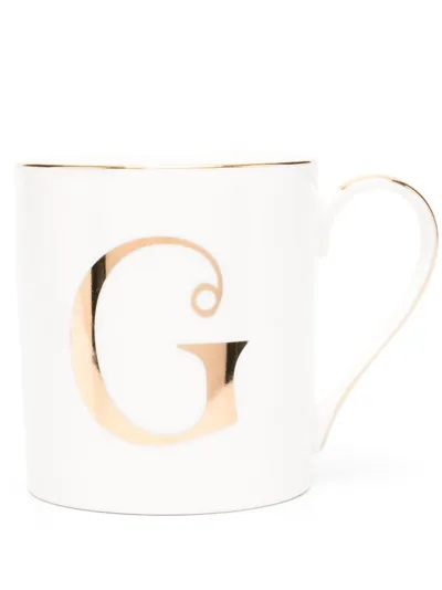 Bitossi Home Letter G Porcelain Mug In Neutrals