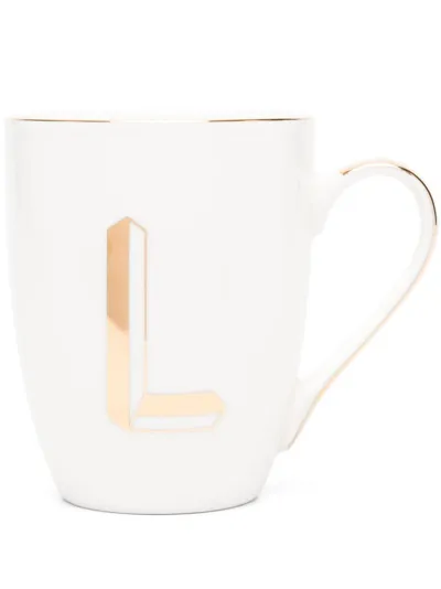 Bitossi Home Letter L Porcelain Mug In Neutrals