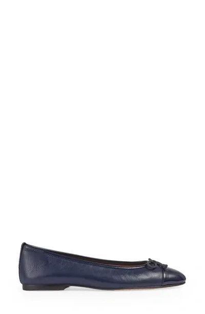 Lk Bennett Kara Cap Toe Flat In Navy