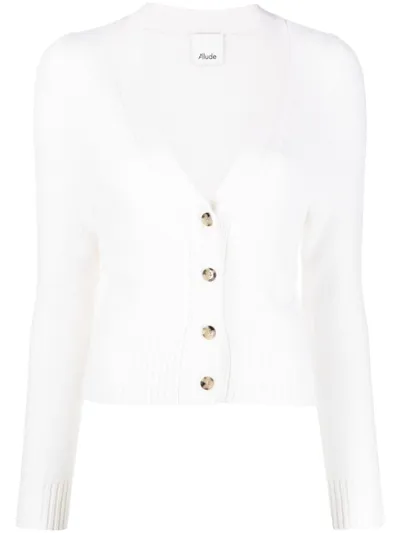 Allude Cashmere Knit Cardigan In Ivory