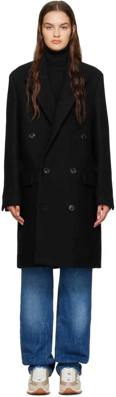 Ami Alexandre Mattiussi Black Double-breasted Coat