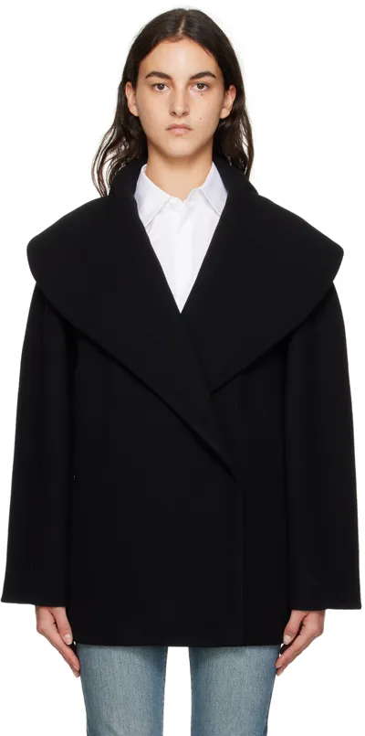 Alaïa Black Gathered Coat