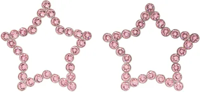 Safsafu Ssense Exclusive Silver & Pink Star Earrings