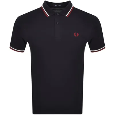 Fred Perry Twin Tipped Polo T Shirt Navy