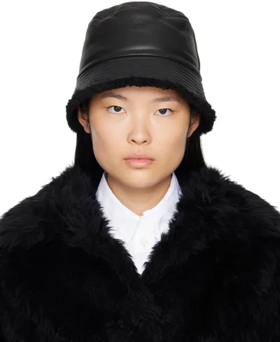 Yves Salomon Reversible Bucket Hat In Black