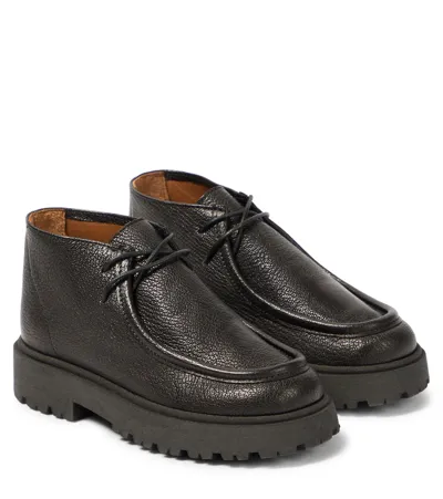 Pèpè Kids' Leather Boots In Black