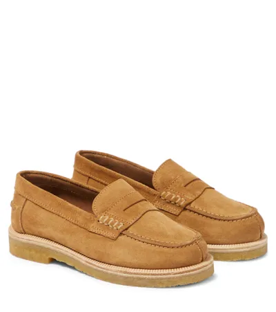 Pèpè Kids' François Suede Loafers In Brown