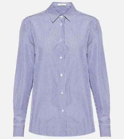 The Row Sadie Striped Cotton-poplin Shirt In Blue