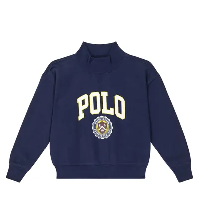 Polo Ralph Lauren Kids' Cotton-blend Fleece Sweatshirt In Blue