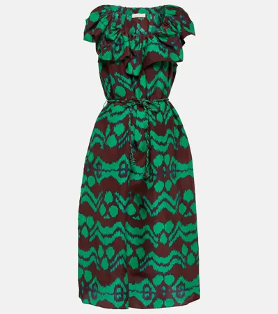 Ulla Johnson Anora Silk Midi Dress In Green