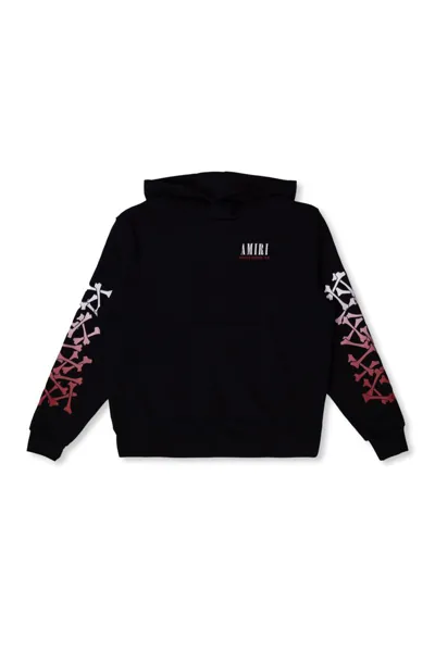 Amiri Kids' Bones-print Cotton Hoodie In Black