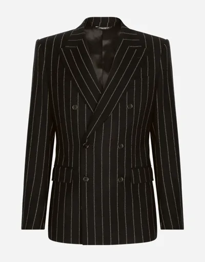 Dolce & Gabbana Pinstripe Double-breasted Blazer In Multicolor