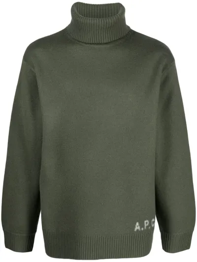 Apc Edward Pullover Mit Intarsien-logo In Green