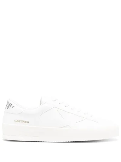 Golden Goose Stardan Leather Sneakers In White