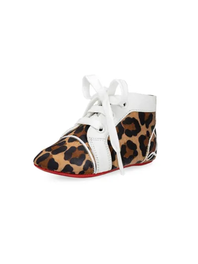 Christian Louboutin Baby Funnytopi Leopard-print Sneakers In Brown