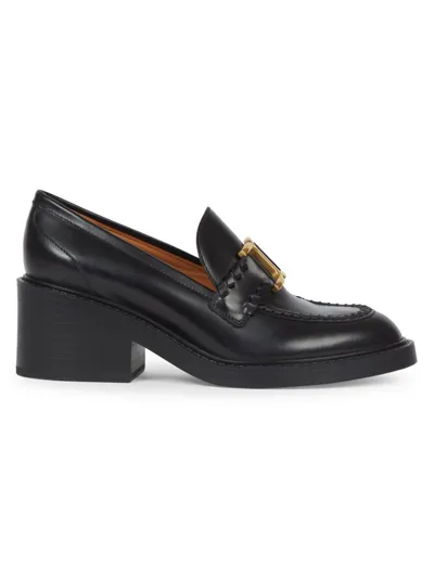 Chloé Marcie Leather Loafers In Black