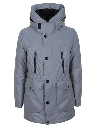 Woolrich Hooded Jacket In Grey