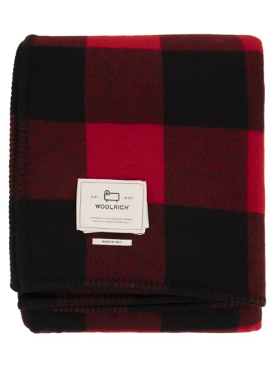 Woolrich Pure Wool Check Scarf In Multi