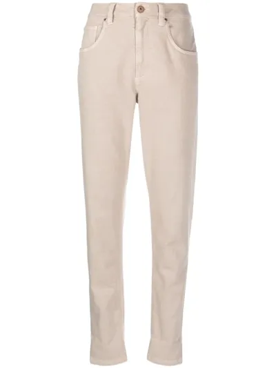 Brunello Cucinelli Mid-rise Straight-leg Jeans In Nude