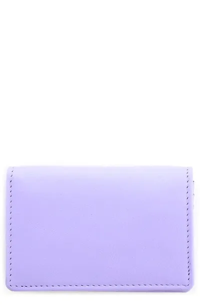 Royce New York Leather Card Case In Lavender - Silver