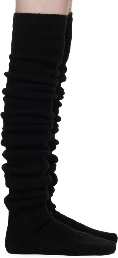 Rick Owens Black Costina Socks In 09 Black