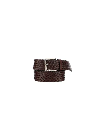 Church's Polished Binder Weave Belt Accessories In Brown