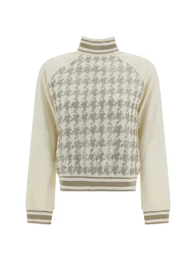 Balmain Turtleneck Sweater In White