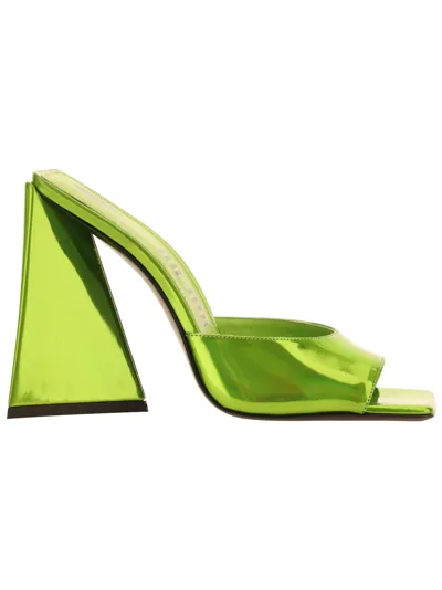 Attico Devon Faux Leather Mules In Lime