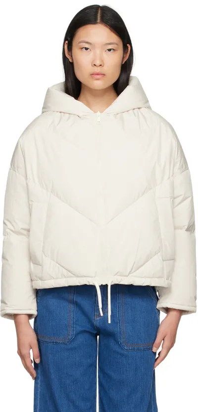 Yves Salomon White Reversible Down Jacket