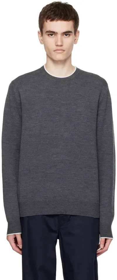 Theory Gray Arnaud Sweater In Grey Heather