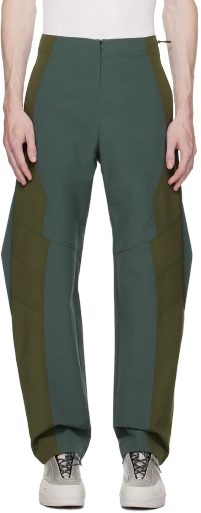 Uncertain Factor Khaki Guard Trousers In Aqua & Cement